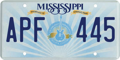 MS license plate APF445