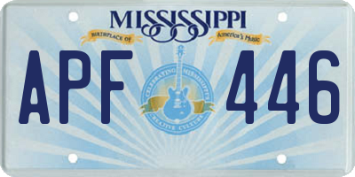 MS license plate APF446