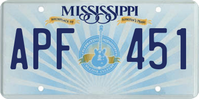 MS license plate APF451