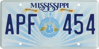 MS license plate APF454