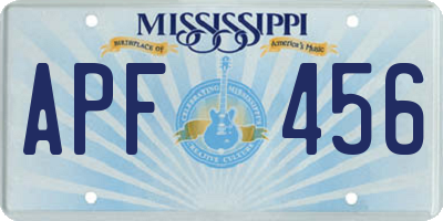 MS license plate APF456
