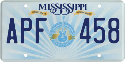MS license plate APF458