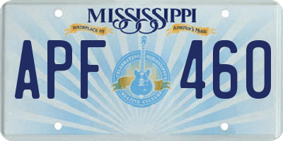 MS license plate APF460