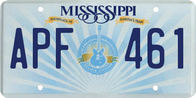 MS license plate APF461