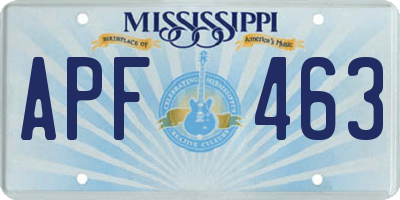 MS license plate APF463