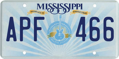 MS license plate APF466