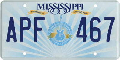 MS license plate APF467