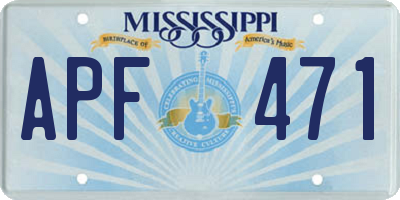 MS license plate APF471