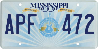 MS license plate APF472
