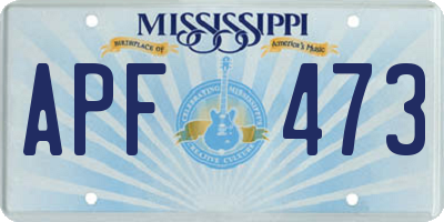 MS license plate APF473