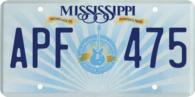 MS license plate APF475