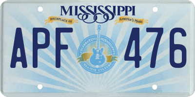 MS license plate APF476