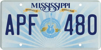 MS license plate APF480
