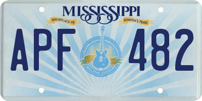MS license plate APF482