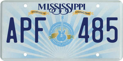 MS license plate APF485