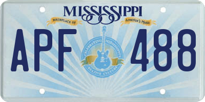MS license plate APF488