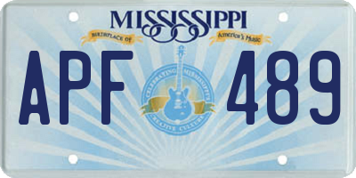 MS license plate APF489