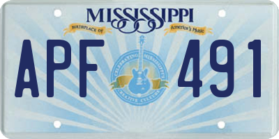 MS license plate APF491