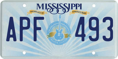 MS license plate APF493