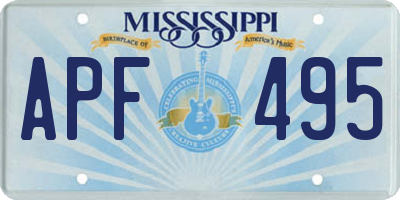MS license plate APF495