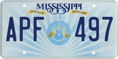 MS license plate APF497