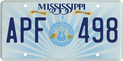 MS license plate APF498