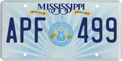 MS license plate APF499