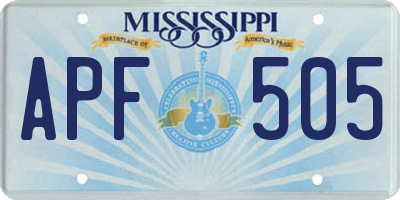 MS license plate APF505