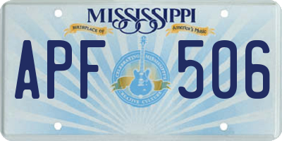 MS license plate APF506