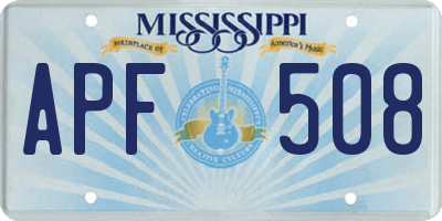 MS license plate APF508