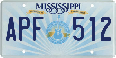 MS license plate APF512