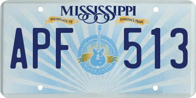 MS license plate APF513