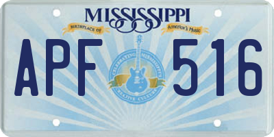 MS license plate APF516
