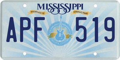 MS license plate APF519