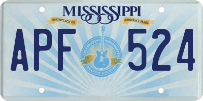 MS license plate APF524