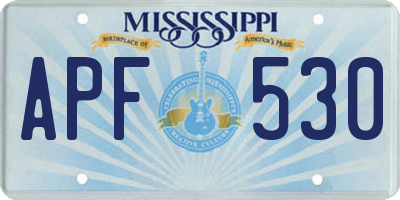 MS license plate APF530