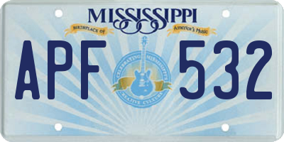 MS license plate APF532