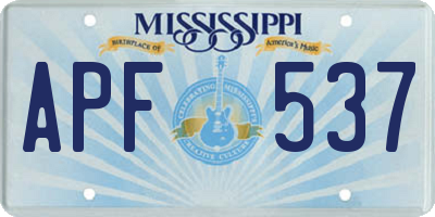 MS license plate APF537