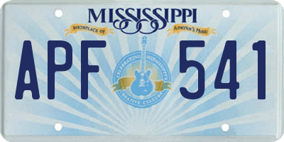 MS license plate APF541