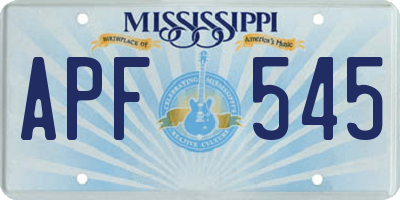 MS license plate APF545