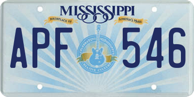 MS license plate APF546