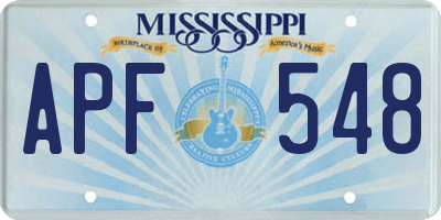 MS license plate APF548