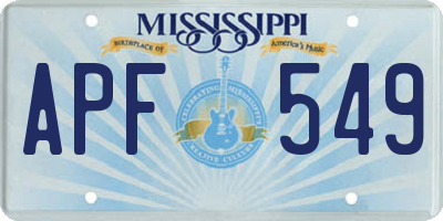 MS license plate APF549