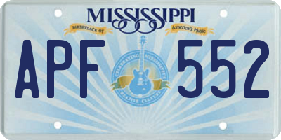 MS license plate APF552