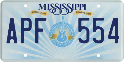 MS license plate APF554
