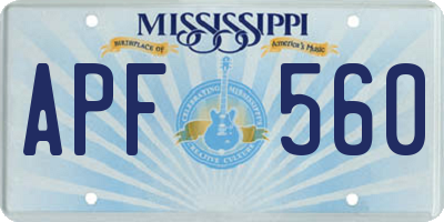 MS license plate APF560
