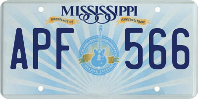 MS license plate APF566