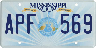 MS license plate APF569