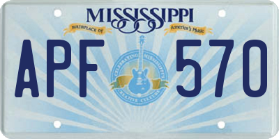 MS license plate APF570
