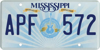 MS license plate APF572